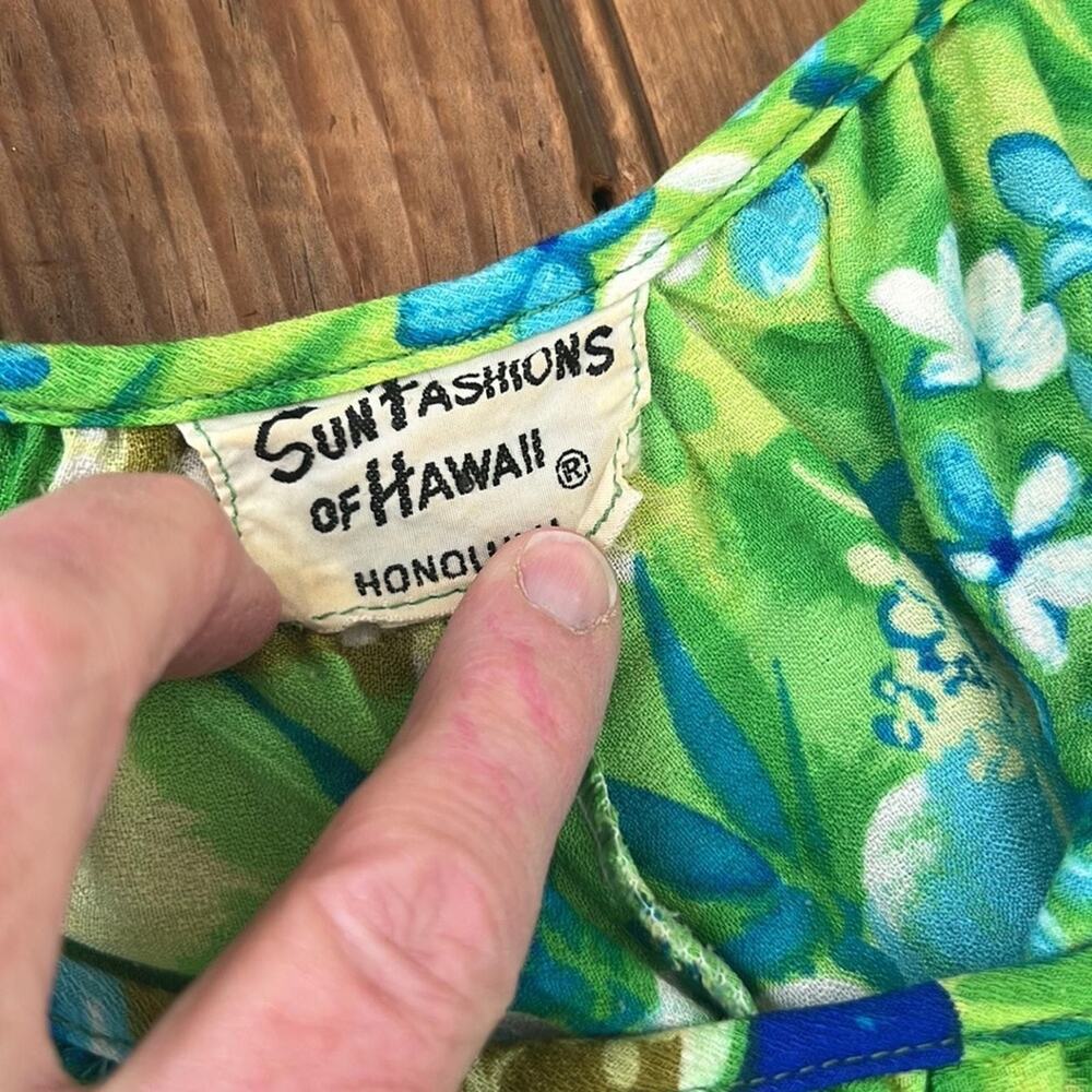 Vintage 1960s Hawaiian Sun Fashions Muumuu Dress-Large - Picture 7 of 8